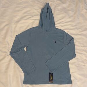 Ralph Lauren, long sleeve jersey hooded T-shirt ￼size 14-16
